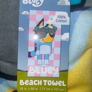 Bluey Beach Towel with Sunglasses